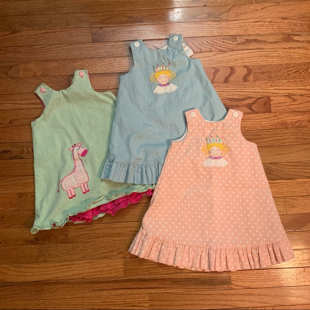 Bundle of REVERSIBLE toddler dresses